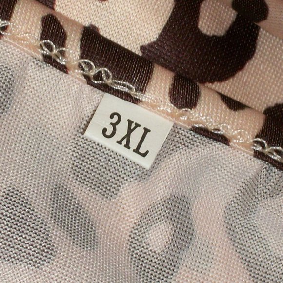 Sexy V-Neck Bodycon Leopard Print Sheath Dress Sz L Long Sleeve - Picture 8 of 8